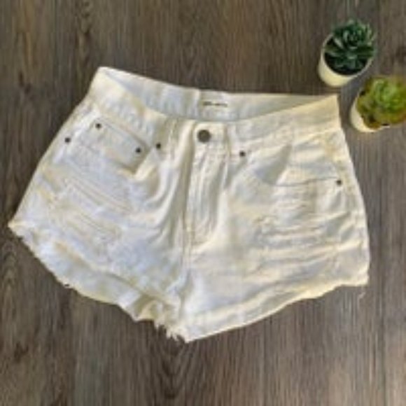 Billabong White Distressed Shorts 25 - Picture 1 of 1